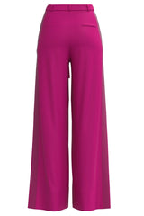 Pleated High-Waisted Wide Leg Trouser in Pink