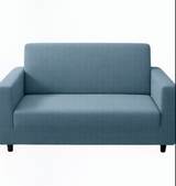 Anyseat 2-Seater Sofa Cover – Plain Grey Blue Style Slipcover for Living Room Chair Protection