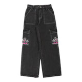 Ashton Wear Cargo Trousers - 29W UK 12 Black Cotton