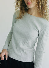 Heather Pointelle Long Sleeve