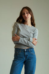Heather Pointelle Long Sleeve