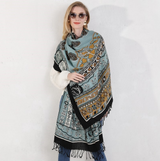 Anyyou 100% Pure Merino Wool Gray Poncho for Women Winter Large Scarf Pashmina Shawl Bandana Neck Wrap