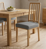 Anyseat Plain Grey Stretch Chair Cover – Washable, Removable Dining & Kitchen Seat Protector