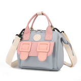 Anysort Mommy Diaper Bag Blue Backpack Big Capacity Handbag Stroller for Moms Detachable Strap Maternity Shoulder Bag