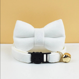 Anypet Large Pure White Bow Cat Collar with Safety Buckle, Bell & Durable Adjustable Strap – Stylish Comfortable Pet Accessory for Cats