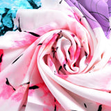 Anyyou Fashion Premium Satin Square Scarf – Grey Pink Silk-Feel Neckwrap for Women