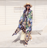 Anyyou 100% Mulberry Silk Navy Blue Scarf Women Luxury Long Shawl – Beach Wear, Swimwear Cover Up, Pashmina Face Shield Foulard Fashion Accessory