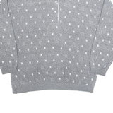 MASER M Stars Womens Sweatshirt Grey 1/4 Zip M