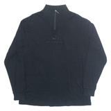 Reindeer Womens Sweatshirt Black 1/4 Zip XL