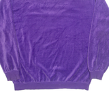Rhinestone Velvet Womens Sweatshirt Purple M