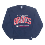 RUSSELL ATHLETIC Atlanta Braves Baseball Mens Sweatshirt Blue USA M