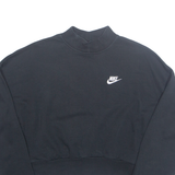 NIKE Cropped Womens Sweatshirt Black High Neck S