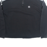 ADIDAS Womens Sweatshirt Black 1/4 Zip UK 12