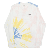 LEVI'S Mens Tie Dye T-Shirt White Long Sleeve Crew Neck S