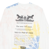 LEVI'S Mens Tie Dye T-Shirt White Long Sleeve Crew Neck S