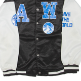 Global Warming Mens Bomber Jacket Black Colourblock M