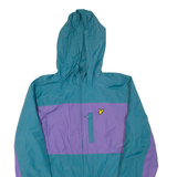 LYLE & SCOTT Mens Jacket Blue Hooded Colourblock L