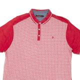 PIERRE CARDIN Mens Polo Shirt Red Check XL