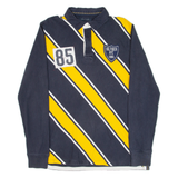 TOMMY HILFIGER Fit Mens Polo Shirt Blue Striped Long Sleeve L