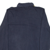 TOMMY HILFIGER Fit Mens Polo Shirt Blue Striped Long Sleeve L