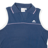 ELLESSE Womens Polo Shirt Blue Sleeveless M
