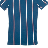 PRETTY GREEN Womens Polo Shirt Blue Striped XS