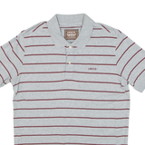 LEVI'S Mens Polo Shirt Grey Striped S