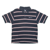 REEBOK Womens Polo Shirt Blue Striped M