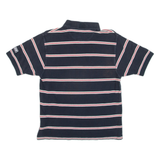 REEBOK Womens Polo Shirt Blue Striped M