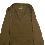 DESIGUAL Womens Overcoat Coat Green Geometric UK 10