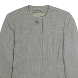 AKRIS CLUB Womens Blazer Jacket Black 90s Houndstooth UK 10