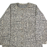 Womens Overcoat Coat Grey Knit Crazy Pattern L