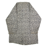 Womens Overcoat Coat Grey Knit Crazy Pattern L