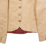 Womens Blazer Jacket Beige Faux Suede L