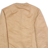 Womens Blazer Jacket Beige Faux Suede L
