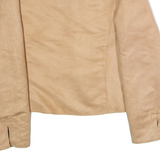 Womens Blazer Jacket Beige Faux Suede L