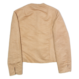 Womens Blazer Jacket Beige Faux Suede L
