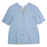 LE LOOK Womens Blazer Jacket Blue Linen UK 16