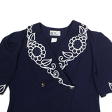 DELIRE Womens Blazer Jacket Blue Floral UK 18