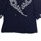 DELIRE Womens Blazer Jacket Blue Floral UK 18