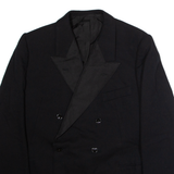 Mens Blazer Jacket Black Wool L