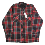 NOBLESSIMO Mens Lumberjack Jacket Black Flannel Plaid XL
