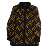 Womens Overcoat Coat Purple Knit Wool Chevron S