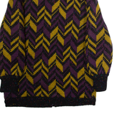 Womens Overcoat Coat Purple Knit Wool Chevron S