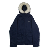 REEBOK Womens Parka Jacket Blue Hooded UK 14