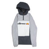 ELLESSE Womens Pullover Jacket Grey Hooded Colourblock UK 6