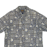 WOOLRICH Mens Hawaiian Shirt Blue Crazy Pattern XL