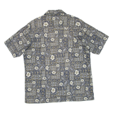 WOOLRICH Mens Hawaiian Shirt Blue Crazy Pattern XL