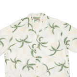 PARADISE FOUND Mens Hawaiian Shirt White Floral Short Sleeve XL
