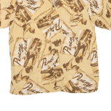 PAVANNA JACK Mens Hawaiian Shirt Brown Crazy Pattern L